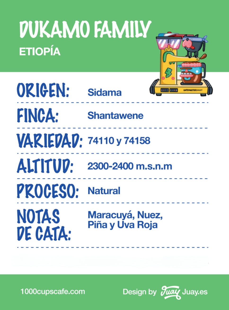 Etiopía - Dukamo Family 87,75 P
